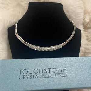 Touchstone Crystal Silver and White Necklace